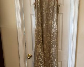 Women's Vintage La Nuit Champagne Color Evening Gown Size 12