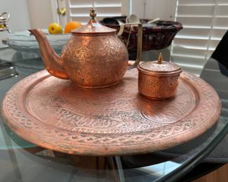 Turkish Copper Teapot Set