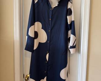 Women's Emery Rose Long Sleeve Button Front Printed Mid-Length Casual Dress Size 8