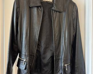 Women's Jones New York Soft Leather Zipper Jacket Size 8
