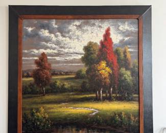 Framed Original "Landscape" Oil on Canvas Signed Pablo Munoz