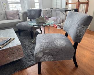 Upholstered Armless Lounge Chair (2 Available)