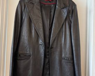 Women's Anne Klein Soft Leather Blazer Jacket Size M