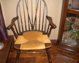 Antique rush seat Windsor chair
