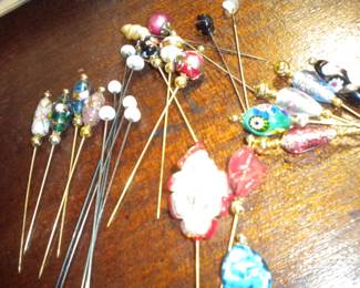 Close ups of hatpins