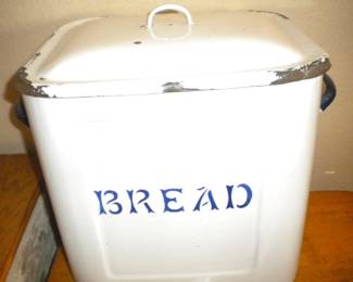 Antique enamel breadbox