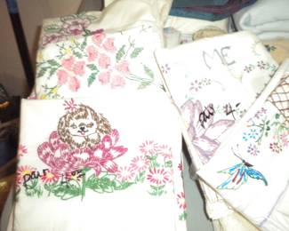 Vintage needlework pillowcases