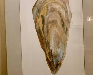 from Luxedecor--watercolor of oyster in metallic frame