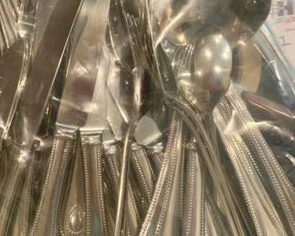 2 sets of Reed and Barton Lyndon stainless flatware with all serving pieces for each set