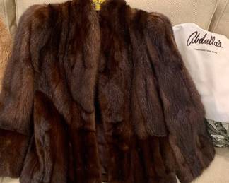 Abdalla's store short natural mink coat--medium size