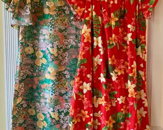 1960s-1970s Hawaiian dresses- size 14 and large.