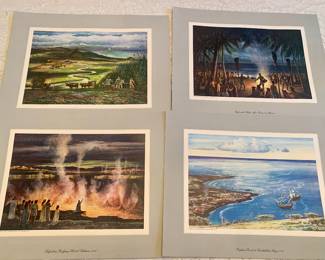 1949 collection of Peter Hurd lithographs featuring the Hawaiian Islands through the ages. Each is fresh, bright and never framed.