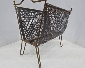 MCM Metal Mesh Brass Magazine Rack