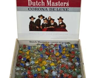 Marbles In Cigar Box