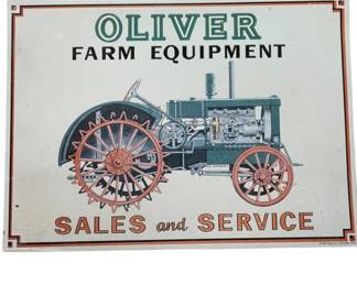 Oliver Farm Equipment Sales Sign
