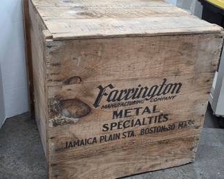 Wooden Farrington Manufacturing Crate