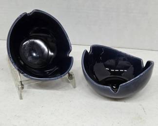 MCM Dark Blue Ceramic Ashtrays