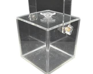 Lucite Ice Bucket with Handle and Lid