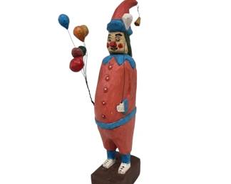 Clown Sculpture Signed by Daniel Strawser