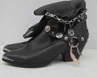 Black Dingo Leather Western Boots