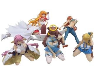 Anime-Inspired Female Figurines in Costume