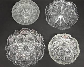 Crystal Dishes with Cut Designs