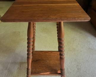1890-1915 Antique Oak Barley-Twist Parlor Table