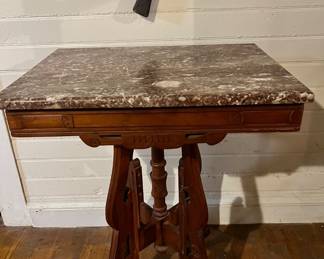 1880 Eastlake Marble Top Parlor Table