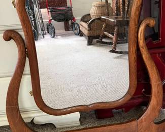 Antique oak dresser mirror