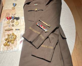 US Army Officer's Uniform with Medals and Discharge Papers for Charles W. Buford