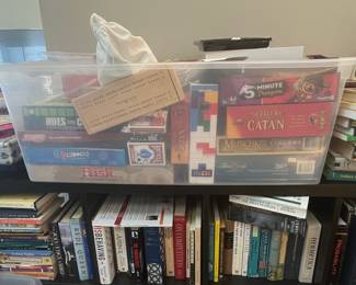 Assorted Board Games and Cribbage Board