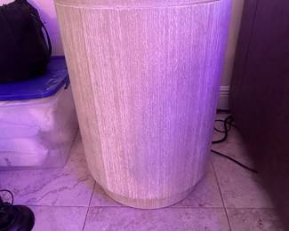 Textured Wood Pedestal Side Table
