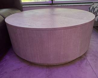 Modern Drum Coffee Table with Mars Pattern