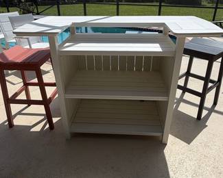 Highwood Lehigh 3-Piece White Bar Height Patio Dining Set
