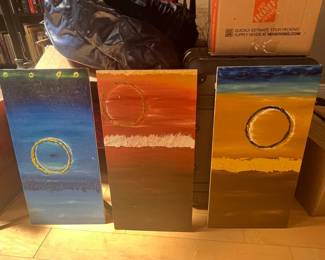 Abstract Triptych Painting Set