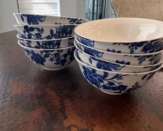Royal Norfolk Blue Floral Stoneware Bowls