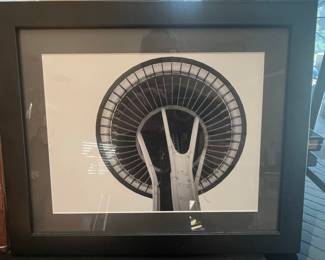 Space Needle Black and White Photograph