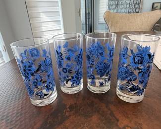 Royal Norfolk Blue Floral Tumbler Glasses (Set of 4)