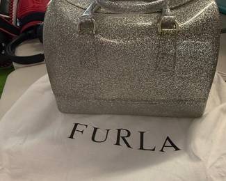 Furla Candy Satchel Bag with Glitter Finish