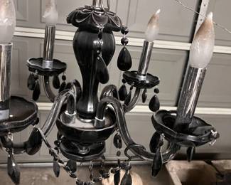A Restoration Hardware Black Chandelier