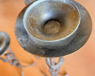 Set of 3 Custom Made Iron Candlesticks