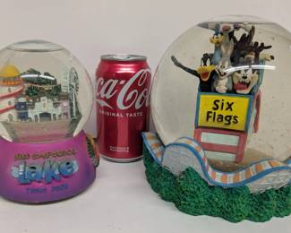Pair Of Theme Park Snow Globes - Looney Tunes