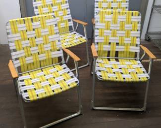 Webbed Chairs - Set Of 4 GREAT SHAPE