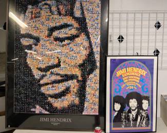 Pair Of Jimi Hendrix Framed Posters