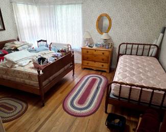 Antique Bedroom furniture, Like new full size & twin box springs & mattress,.