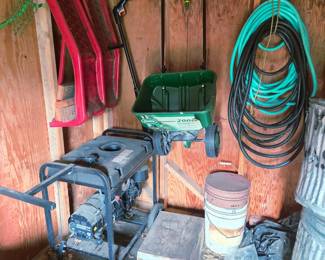 Contents in the shed in the back yard