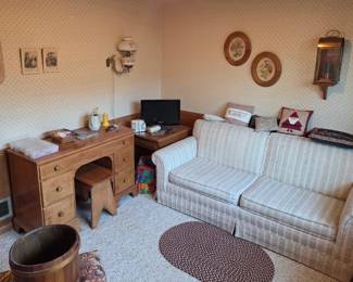 Nice sleeper sofa, Desk, end table and more