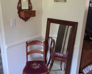 Antique chair & Mirror