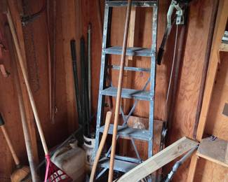 Contents in the shed in the back yard