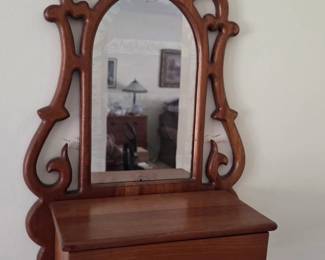 Antique Wall hanging mirror box!